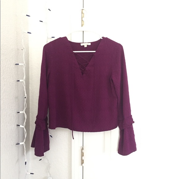 Deep purple modern top - Picture 2 of 3